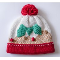 嬰兒針織冷帽 - 聖誕布丁